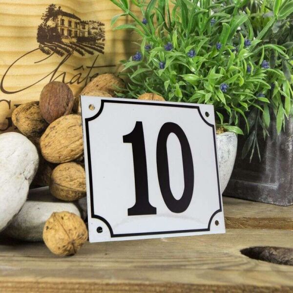 Huisnummerbord groot wit nummer 10