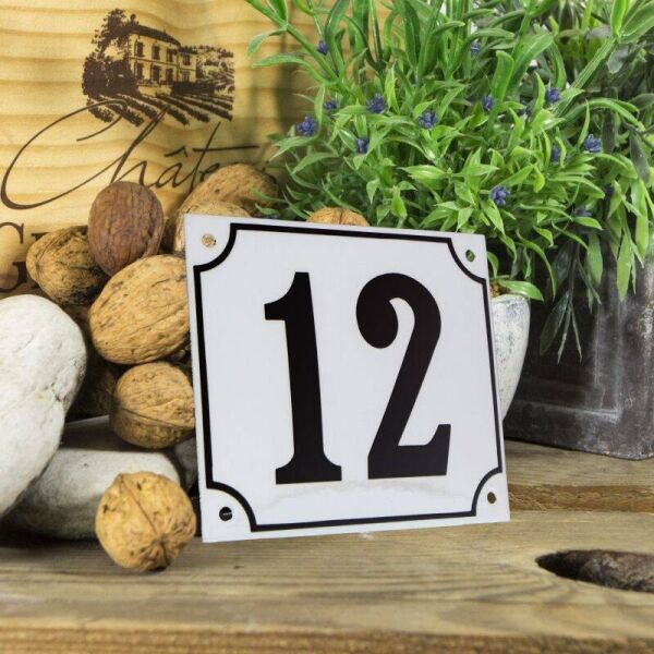 Huisnummerbord groot wit nummer 12