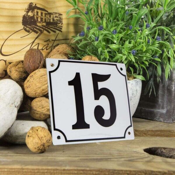 Huisnummerbord groot wit nummer 15