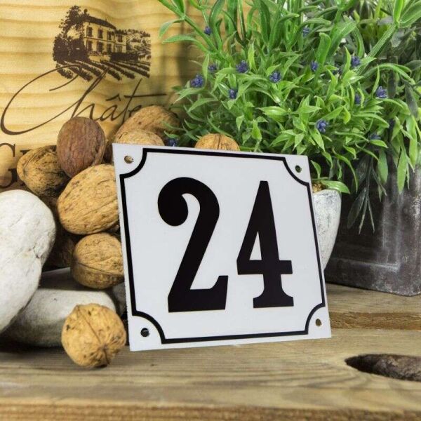 Huisnummerbord groot wit nummer 24