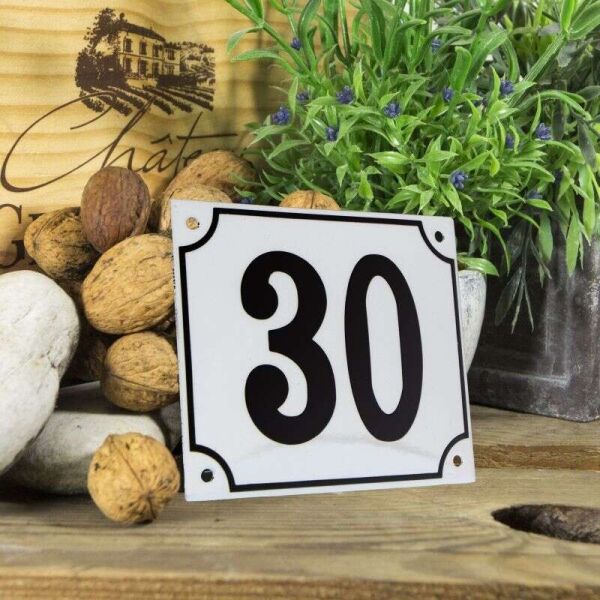 Huisnummerbord groot wit nummer 30