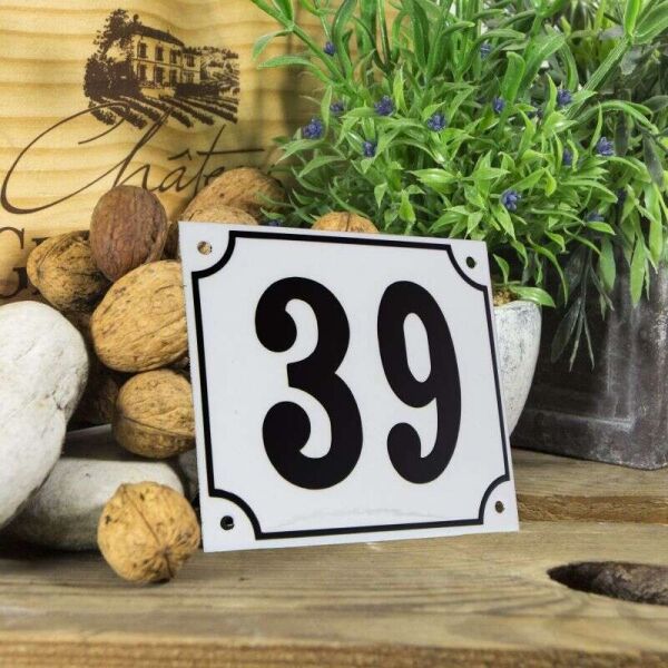 Huisnummerbord groot wit nummer 39