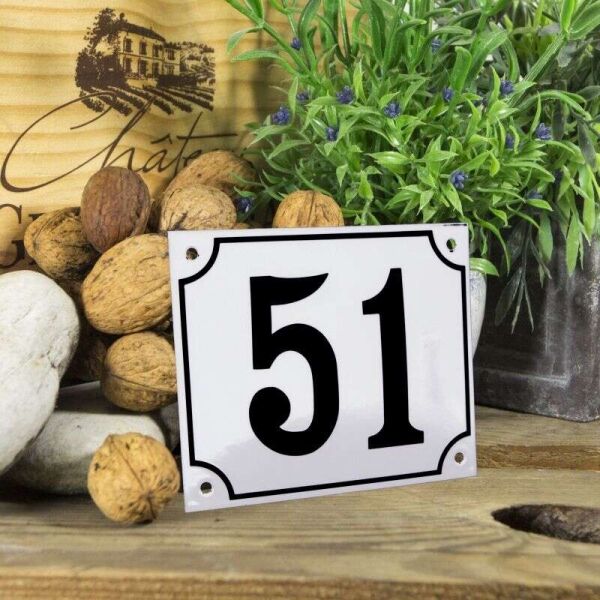 Huisnummerbord groot wit nummer 51