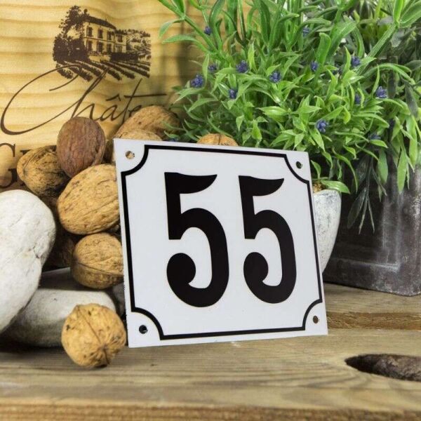 Huisnummerbord groot wit nummer 55