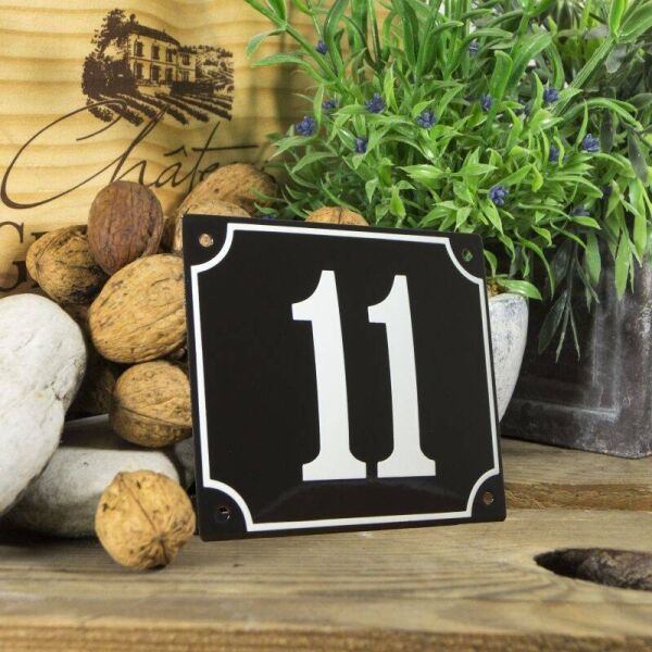 Huisnummerbord groot zwart nummer 11