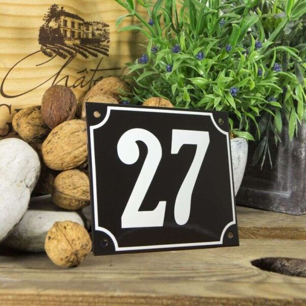 Huisnummerbord groot zwart nummer 27