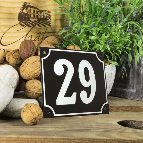 Huisnummerbord groot zwart nummer 29