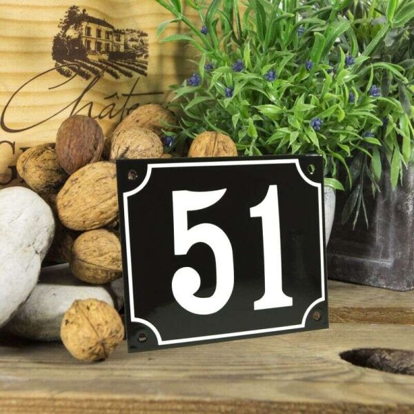 Huisnummerbord groot zwart nummer 51