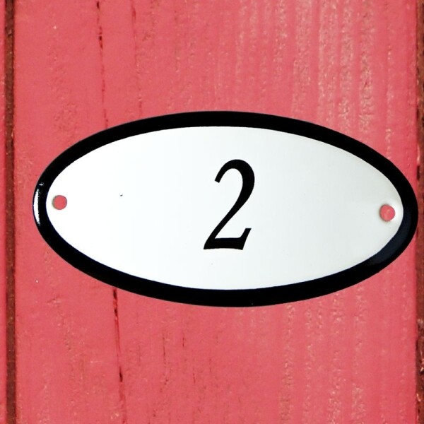 Huisnummerbordje ovaal nummer 2
