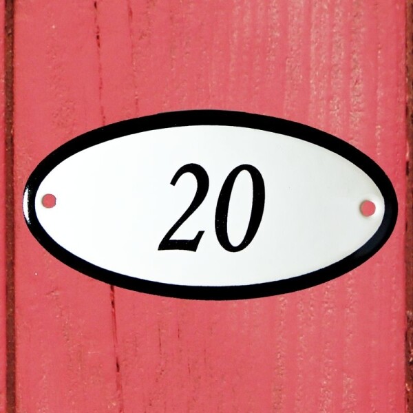 Huisnummerbordje ovaal nummer 20