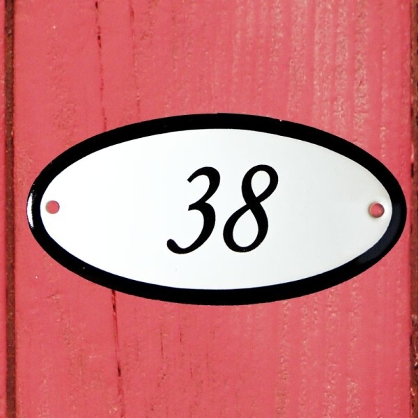 Huisnummerbordje ovaal nummer 38