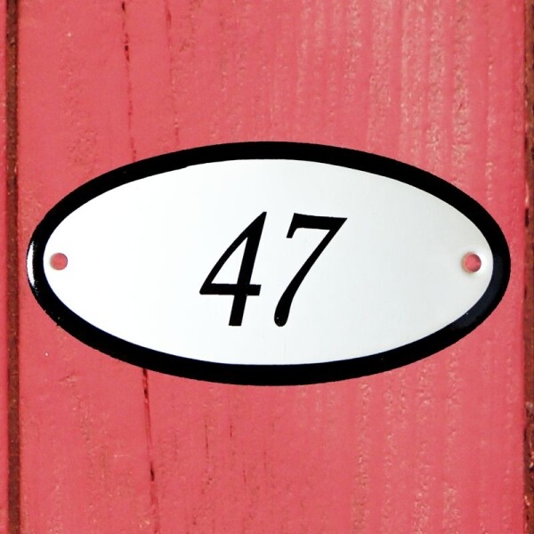 Huisnummerbordje ovaal nummer 47