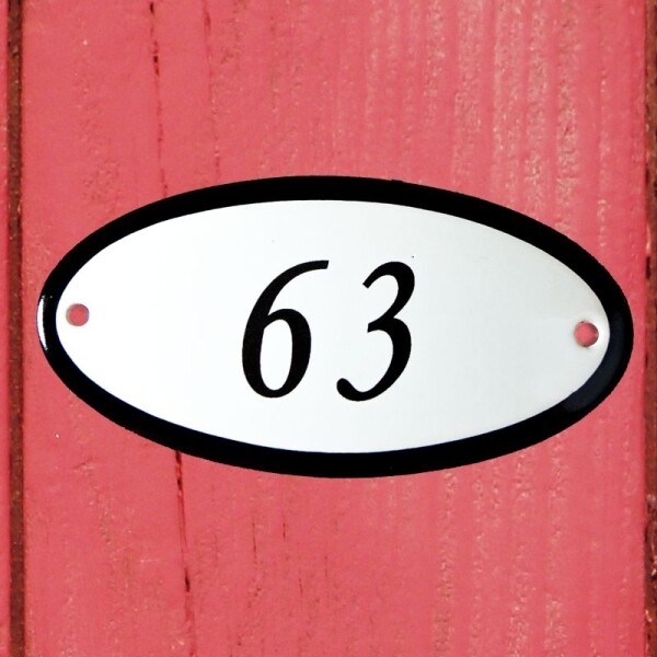 Huisnummerbordje ovaal nummer 63