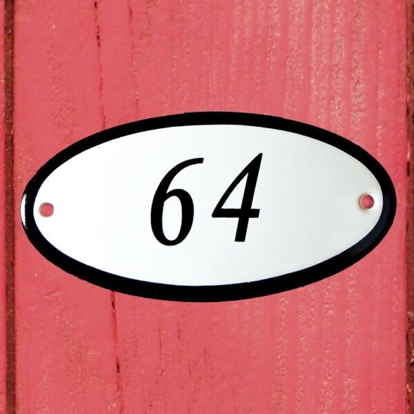 Huisnummerbordje ovaal nummer 64