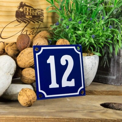 Huisnummerbord klein 'blauw' 12