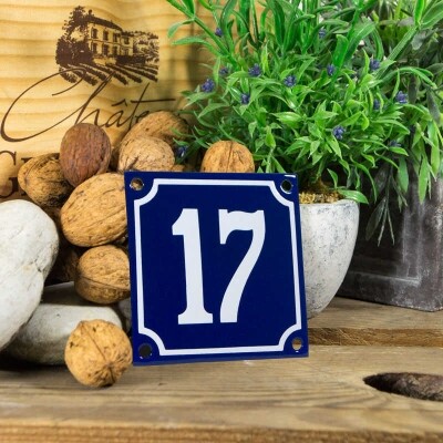 Huisnummerbord klein 'blauw' 17