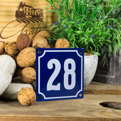 Huisnummerbord klein 'blauw' 28