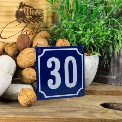 Huisnummerbord klein 'blauw' 30