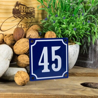 Huisnummerbord klein 'blauw' 45