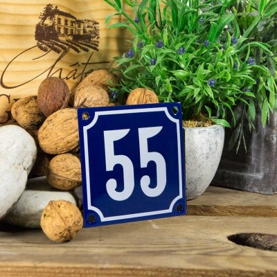 Huisnummerbord klein 'blauw' 55