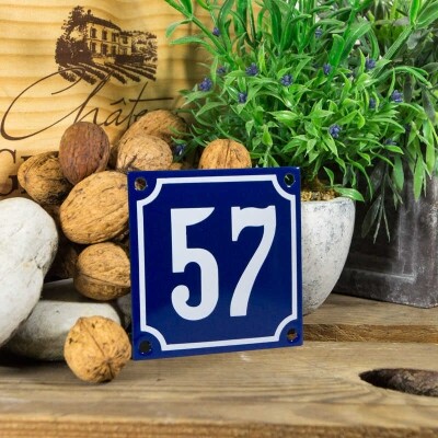 Huisnummerbord klein 'blauw' 57