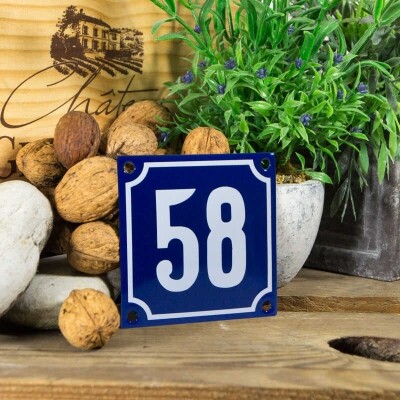 Huisnummerbord klein 'blauw' 58