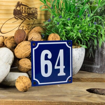 Huisnummerbord klein 'blauw' 64