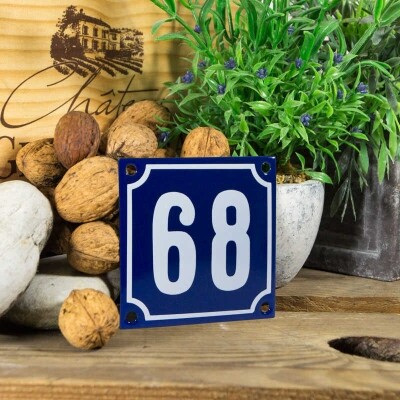 Huisnummerbord klein 'blauw' 68