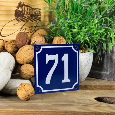 Huisnummerbord klein 'blauw' 71