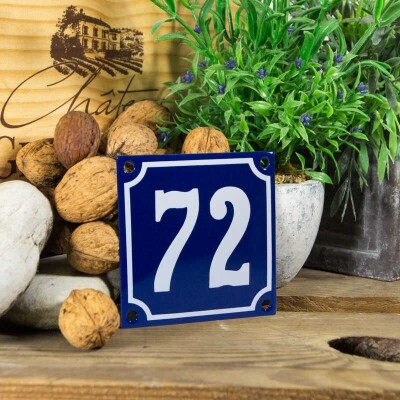 Huisnummerbord klein 'blauw' 72