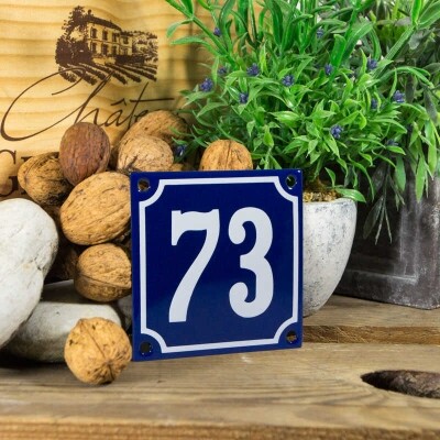Huisnummerbord klein 'blauw' 73