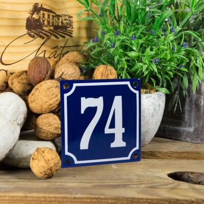 Huisnummerbord klein 'blauw' 74