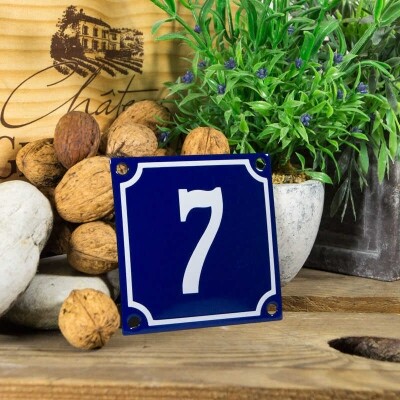 Huisnummerbord klein 'blauw' 7