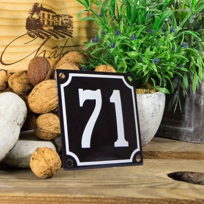 Huisnummerbord klein 'zwart' 71