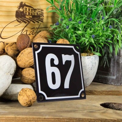 Huisnummerbord klein 'zwart' 67