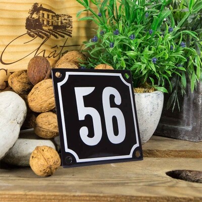 Huisnummerbord klein 'zwart' 56