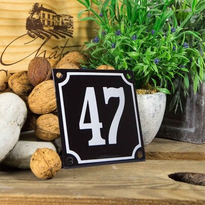 Huisnummerbord klein 'zwart' 47