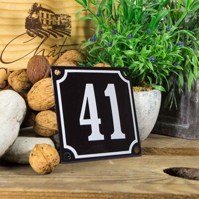 Huisnummerbord klein 'zwart' 41