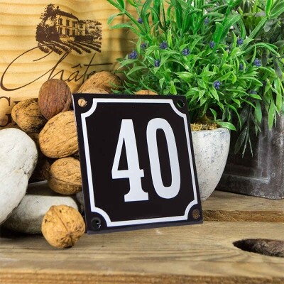 Huisnummerbord klein 'zwart' 40