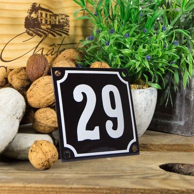 Huisnummerbord klein 'zwart' 29