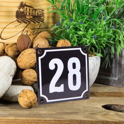 Huisnummerbord klein 'zwart' 28