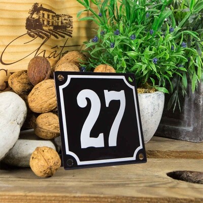 Huisnummerbord klein 'zwart' 27