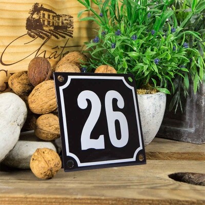 Huisnummerbord klein 'zwart' 26
