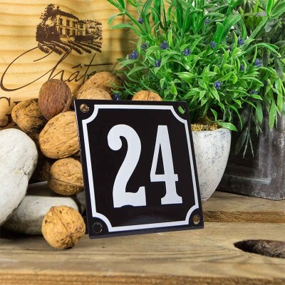 Huisnummerbord klein 'zwart' 24