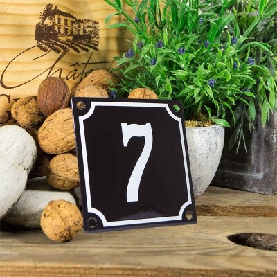 Huisnummerbord klein 'zwart' 7