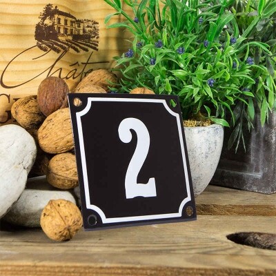 Huisnummerbord klein 'zwart' 2