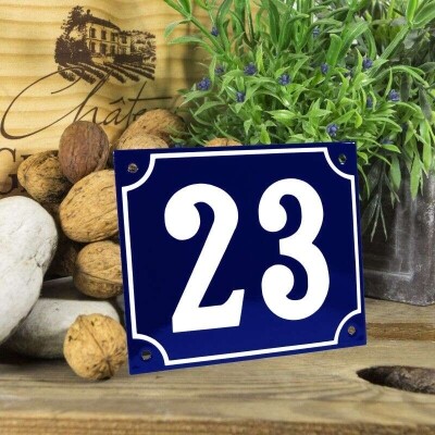 Huisnummerbord groot 'blauw' 23