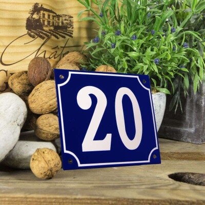 Huisnummerbord groot 'blauw' 20