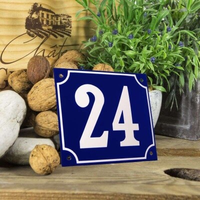 Huisnummerbord groot 'blauw' 24