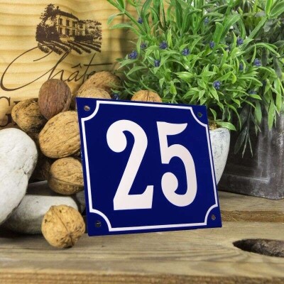 Huisnummerbord groot 'blauw' 25